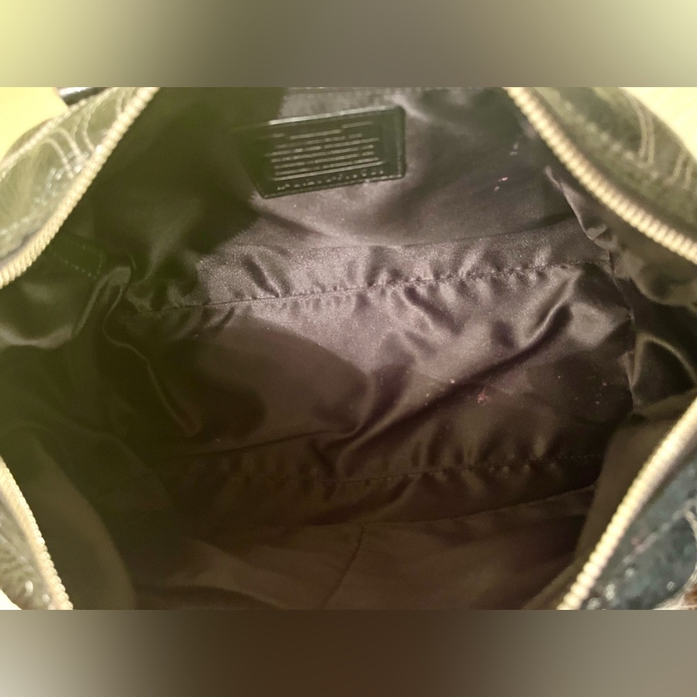 Coach Black Patent Leather Logo Signature C Stitch Double Handle Shoulder Bag - Picture 7 of 8